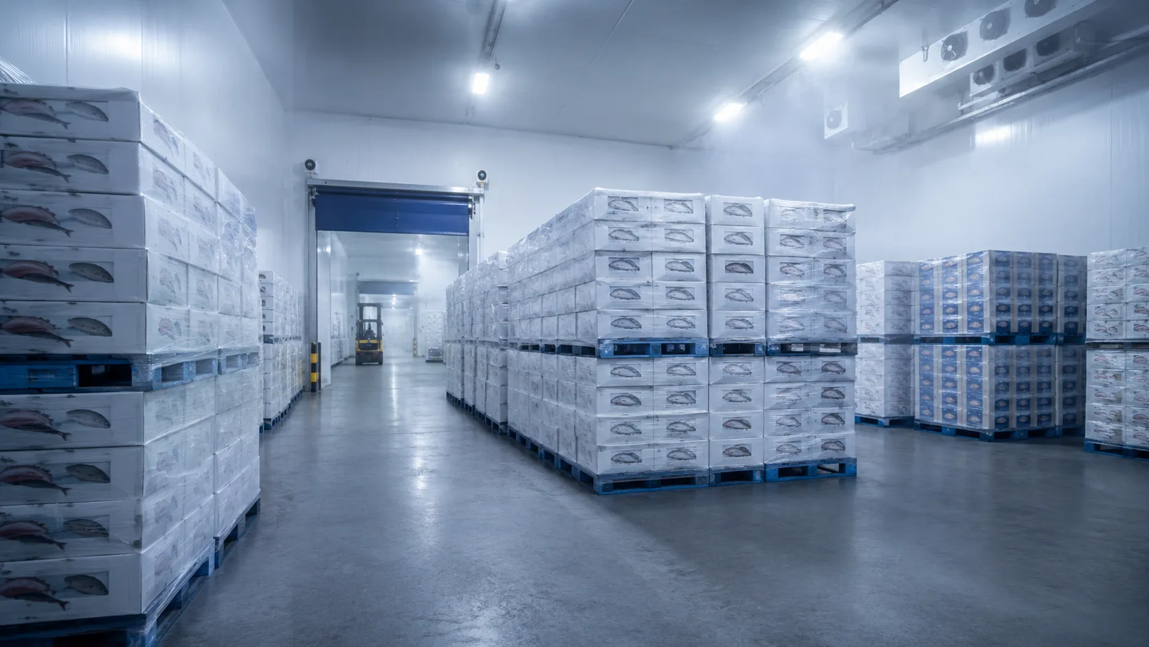 Almacén frigorífico con producto congelado